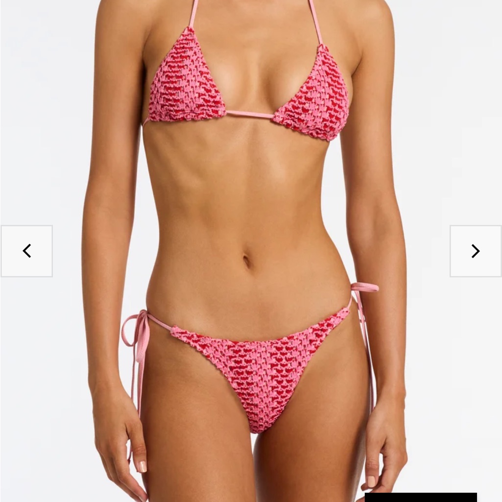 Triangl Swimwear Pink Crochet Tie-Side Triangle Bikini Set